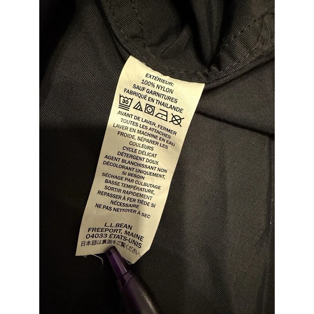 Vintage LL Bean Women’s Petite XL Black Anorak Jacket Hooded Pullover Nylon Zip